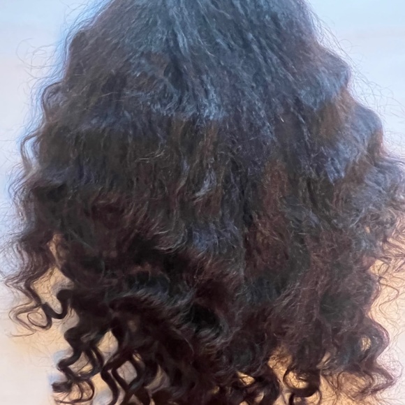 100% Human Hair Kinky Straight 3/4 Wig, 20 inches: - Picture 3 of 5